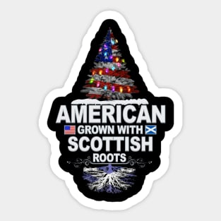 Christmas Tree  American Grown With Scottish Roots - Gift for Scottish From Scotland Sticker